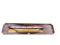 Half Hull model of the boat 'Pegasus, Goole' 107cm length.