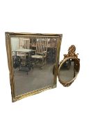 Rectangular gilt framed bevelled wall mirror, 128cm by 106cm,