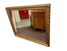 Large rectangular gilt framed bevelled wall mirror, 153cm by 122cm.
