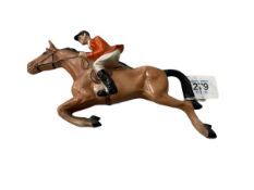 Goebel Huntsman on chestnut horse wall plaque, 23cm across, impressed VP114.