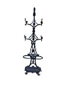 Cast iron skeletal hall stand, 156cm by 49cm.