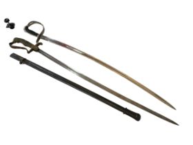 Two swords and separate single scabbard (3).