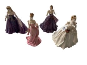 Four Coalport limited edition figures, Mystique, Lady Helen, Her Hearts Desire and Lois,