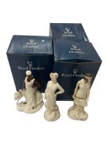 Three Royal Doulton figures, Charlotte, Sophie and Emily, with boxes.