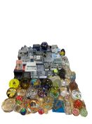 Collection of paperweights including Pierrefort, glass dumps, etc.