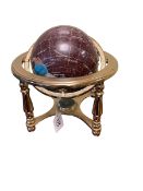 Semi-precious stone globe, 22cm.