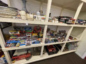 Collection of Diecast toy vehicles including Dinky, Hot Wheels, Cararama, etc.