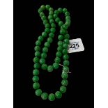 Green jade bead necklace.