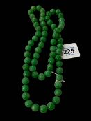 Green jade bead necklace.