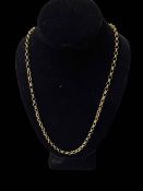 9 carat gold chain link necklace, 62cm length.