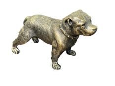 Bronzed cast metal Bull Terrier.