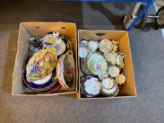 Two boxes of Coalport Batwing, Aynsley, Shelley, etc.