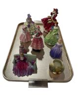Seven Royal Doulton figures including Sweet and Twenty and Maisie HN1619,