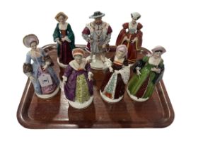 Sitzendorf Henry VIII and Six Wives figures.