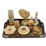 Collection of Royal Worcester including pheasant vase, shell and other vases, pot pourri,