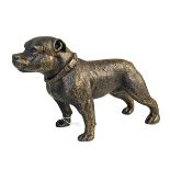 Bronzed cast metal Bull Terrier.