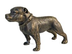 Bronzed cast metal Bull Terrier.