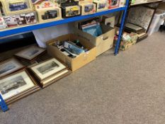 Collection of maps, cigarette cards, dolls, LP records, prints, toy models, etc.