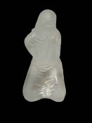 Lalique kneeling figure, 8.75cm.