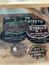 Collection of cast metal railway signs including wagon plates (10).