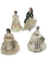 Four Coalport figures, 'My Devise Arabella', 'My Dearest Emma', 'Karen' and 'Royal Enclosure'.