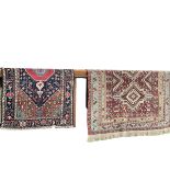 Eastern design wool carpet 2.50 by 1.63 and Persian design rug 1.70 by 1.10 (2).