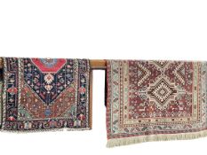 Eastern design wool carpet 2.50 by 1.63 and Persian design rug 1.70 by 1.10 (2).