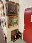 Collection of six framed oils including portraits, Still Life, etc.