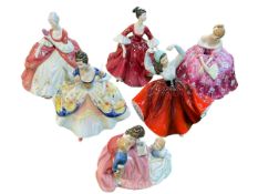 Collection of six Royal Doulton figures, Victoria, Wistful, Stephanie, Christine,