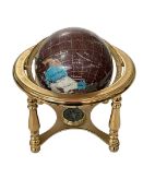 Semi-precious stone globe, 22cm.