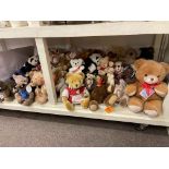 Collection of teddy bears.