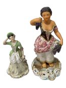 Royal Crown Derby Autumn figure, 24cm, and smaller Royal Crown Derby china Vanity figure (2).