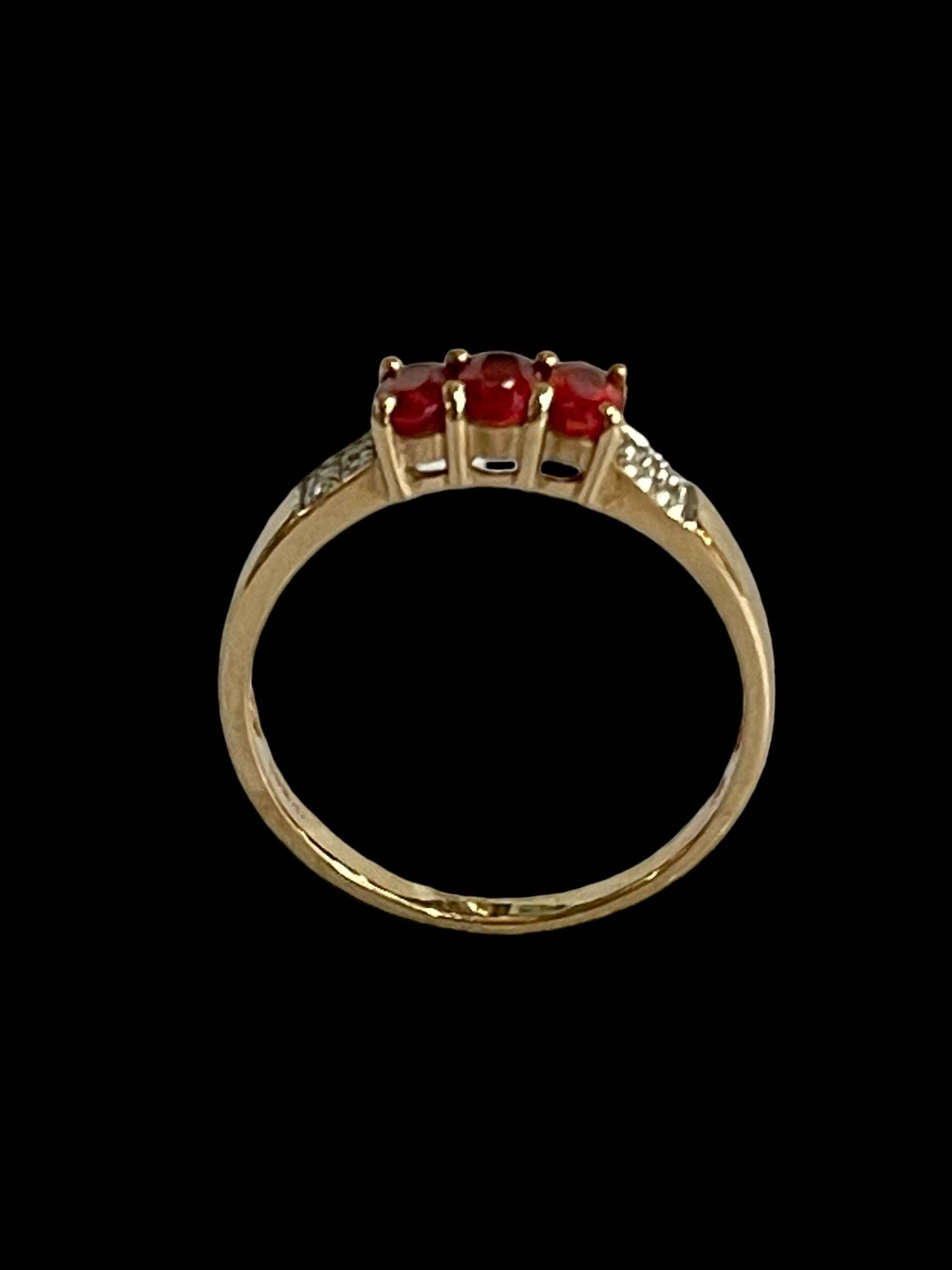 Ruby and diamond 9 carat gold ring, size S. - Image 2 of 2