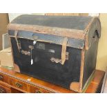 Vintage dome topped cabin trunk, 59.5cm by 79cm by 54cm.