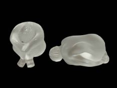 Two small Lalique Nu Nahbi and Nu Reve Resting.