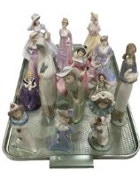 Lladro figure, five Nao figures, five Coalport figures and three Royal Doulton figures (14).