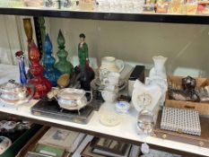 Donegal porcelain, Belleek, silver plated wares, coloured glass, Kodak camera, etc.