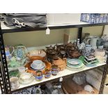Collection of early porcelain, lustre teapots, decorative porcelain, Maling, Crown Ducal, etc.