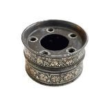 18th Century Ottoman silver inlaid Niello inkwell.