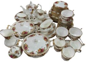 Collection of Royal Albert Old Country Roses, approximately 65 pieces.