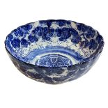 Large blue and white Oriental bowl.