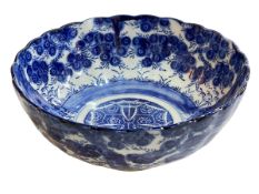 Large blue and white Oriental bowl.