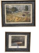 George Anderson Short c1939, Haystacks & Fog on Savile Park, Halifax, two framed pastels,