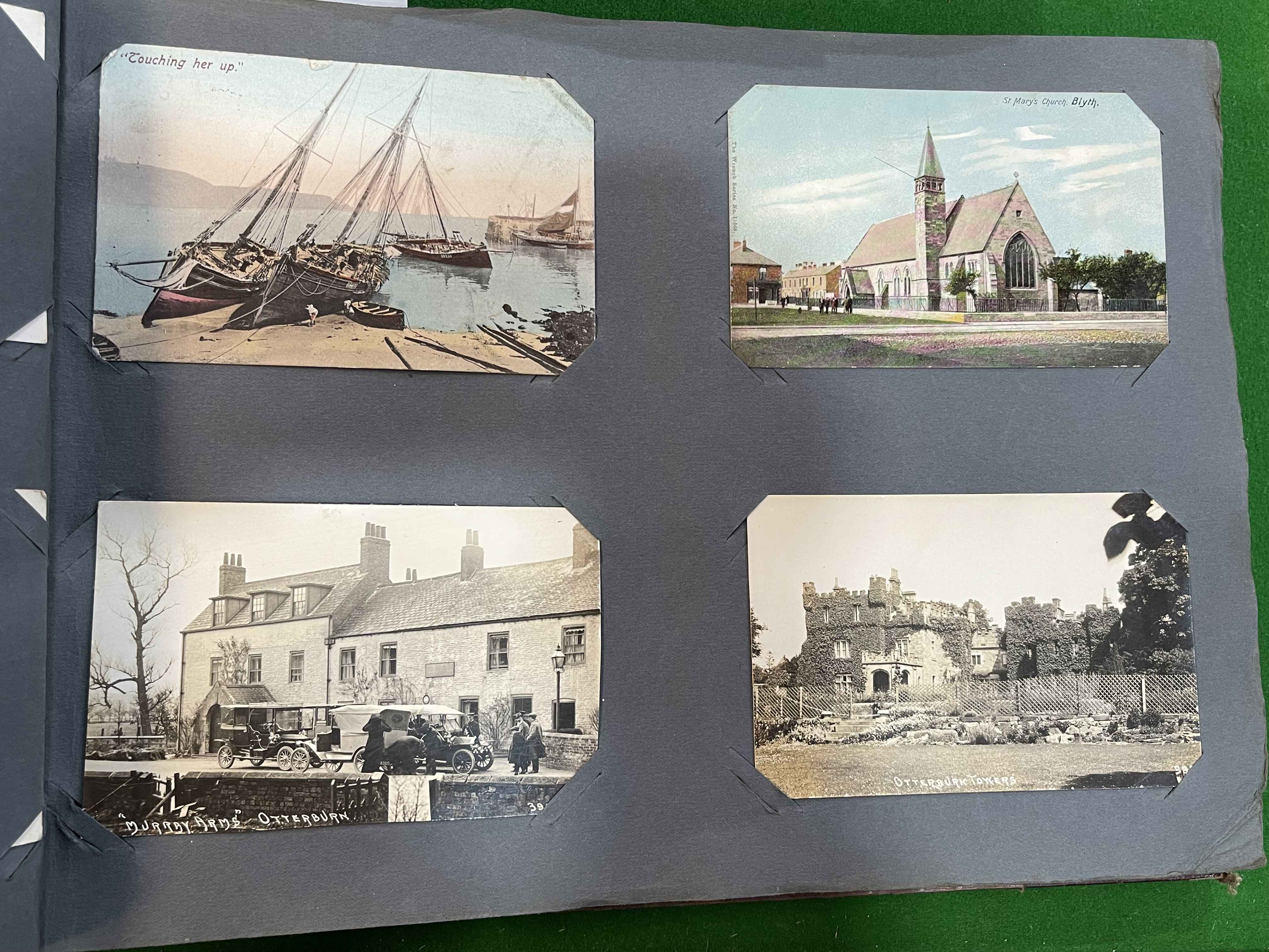 Collection of postcards inc Fire at Blyth, Temperance Hotel Kirkwhelpington, High St Pateley Bridge, - Image 2 of 3
