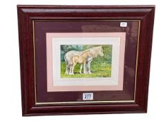 DM & EM Alderson, Mare & Foal, watercolour, signed and dated 1971, lower right,