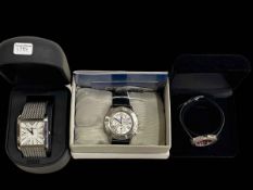 Three gents wristwatches including Emporio Armani.