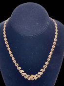 9 carat gold necklace, 44cm length.