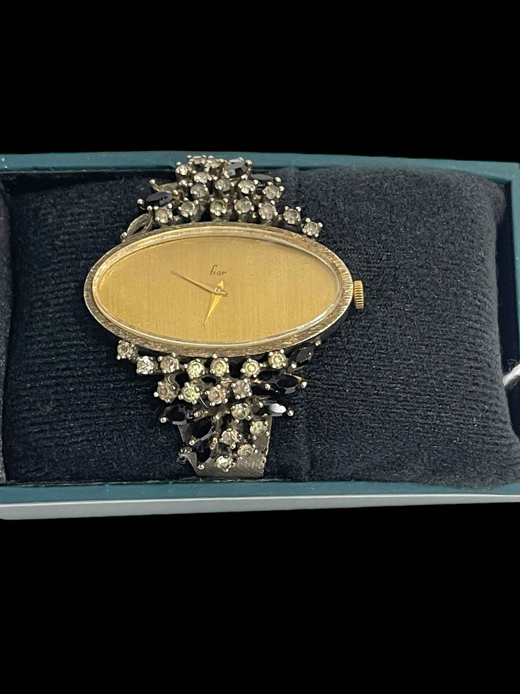 Ladies Fior gem set silver bracelet watch.