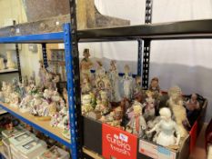 Collection of figurines including Victorian, Staffordshire fairing's, Continental, bisque, etc,