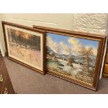 Hanny Franke (1890-1973) Alpine landscape, oil on canvas, signed lower right, 59cm by 89cm, framed,